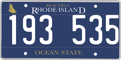 RI license plate 193535
