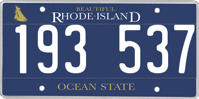RI license plate 193537