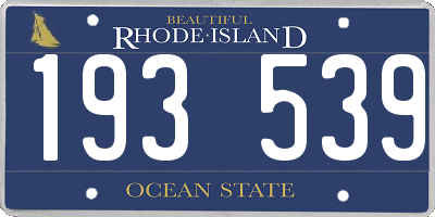 RI license plate 193539