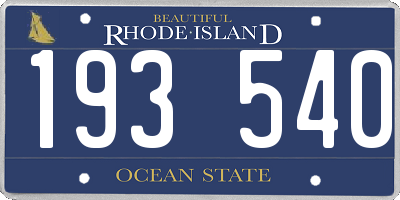 RI license plate 193540
