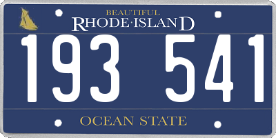 RI license plate 193541