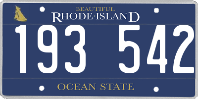 RI license plate 193542