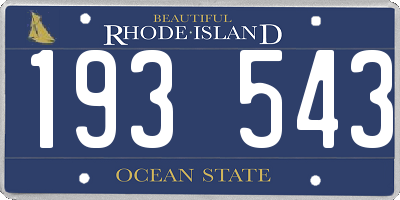 RI license plate 193543