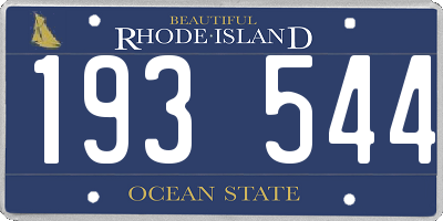 RI license plate 193544