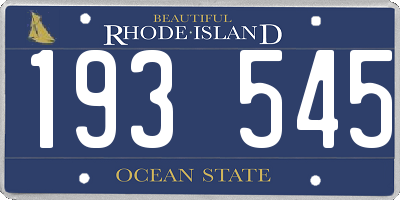 RI license plate 193545