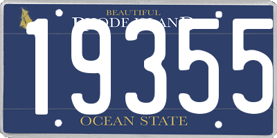 RI license plate 19355