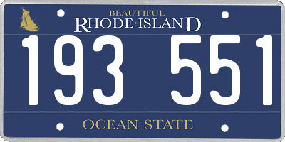 RI license plate 193551