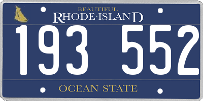 RI license plate 193552