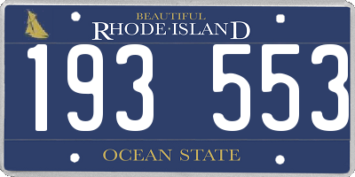 RI license plate 193553