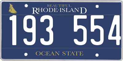 RI license plate 193554