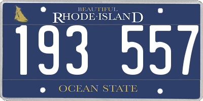 RI license plate 193557