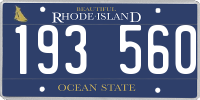 RI license plate 193560