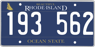 RI license plate 193562