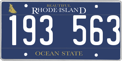 RI license plate 193563