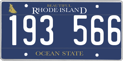 RI license plate 193566