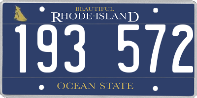 RI license plate 193572