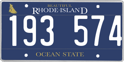 RI license plate 193574