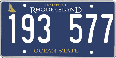RI license plate 193577