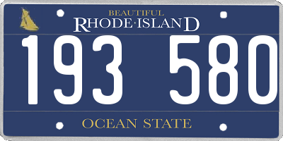 RI license plate 193580