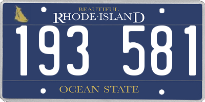 RI license plate 193581