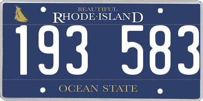 RI license plate 193583