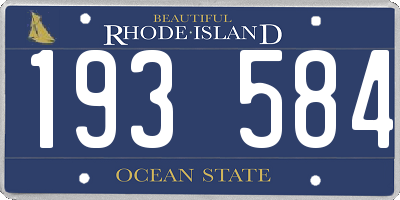 RI license plate 193584