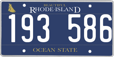 RI license plate 193586