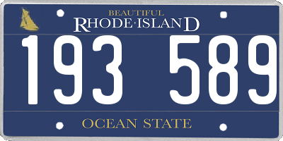 RI license plate 193589