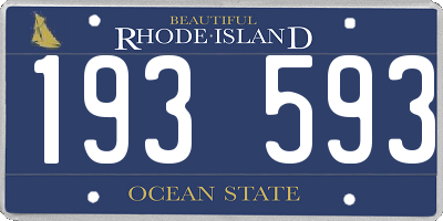 RI license plate 193593
