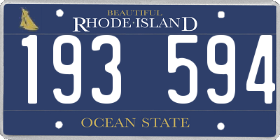 RI license plate 193594