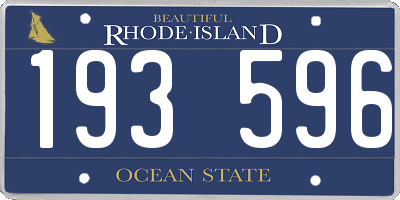 RI license plate 193596