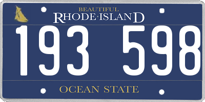 RI license plate 193598