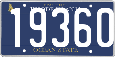 RI license plate 19360