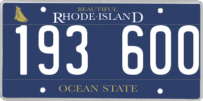 RI license plate 193600