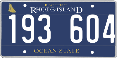 RI license plate 193604