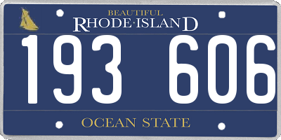 RI license plate 193606
