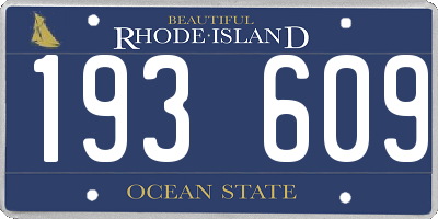 RI license plate 193609