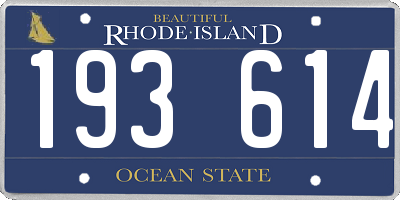 RI license plate 193614