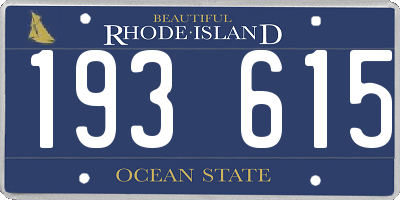 RI license plate 193615