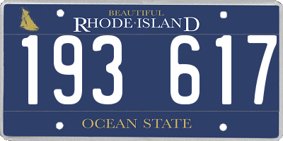 RI license plate 193617