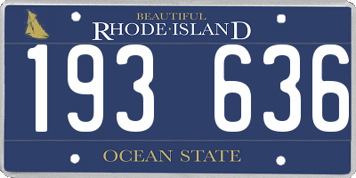 RI license plate 193636