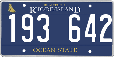 RI license plate 193642