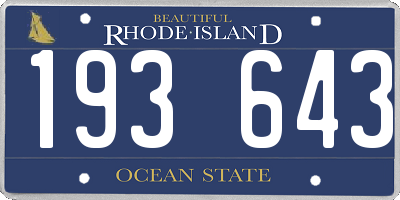 RI license plate 193643