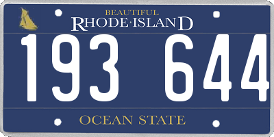 RI license plate 193644