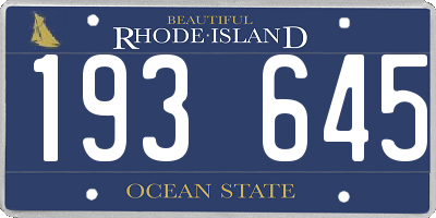 RI license plate 193645