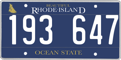 RI license plate 193647