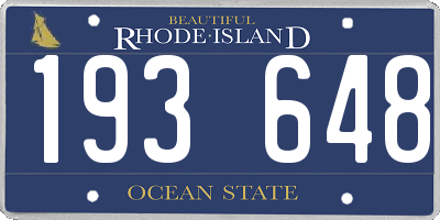 RI license plate 193648