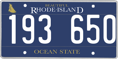 RI license plate 193650