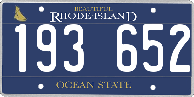RI license plate 193652