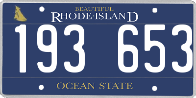 RI license plate 193653